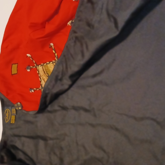 Allure red long sleeve jacket size medium w/ patches of animal print squares - Picture 7 of 10